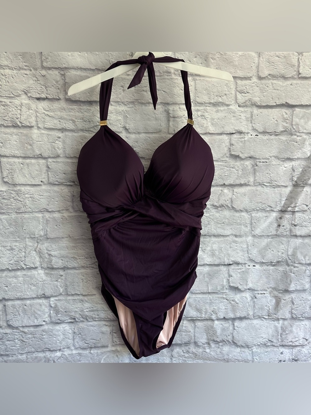 NEW WITHOUT TAGS VICTORIAS SECRET PURPLE ONE PIECE BATHING SUIT WOMENS SZ 12 DD